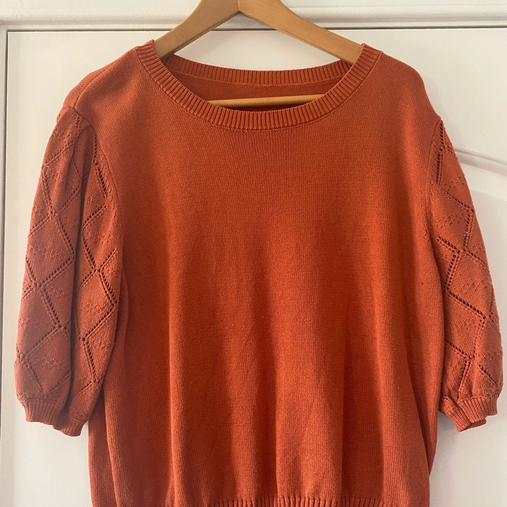 Womes pullover short sleeved sweater